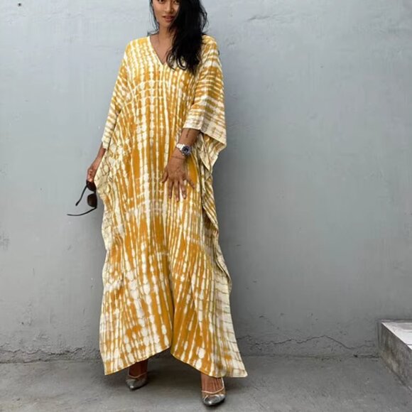 Bohemian Striped Print Women Beach Dress Bathing Suit Cover (NWOT)  (ON SALE) - Picture 5 of 5